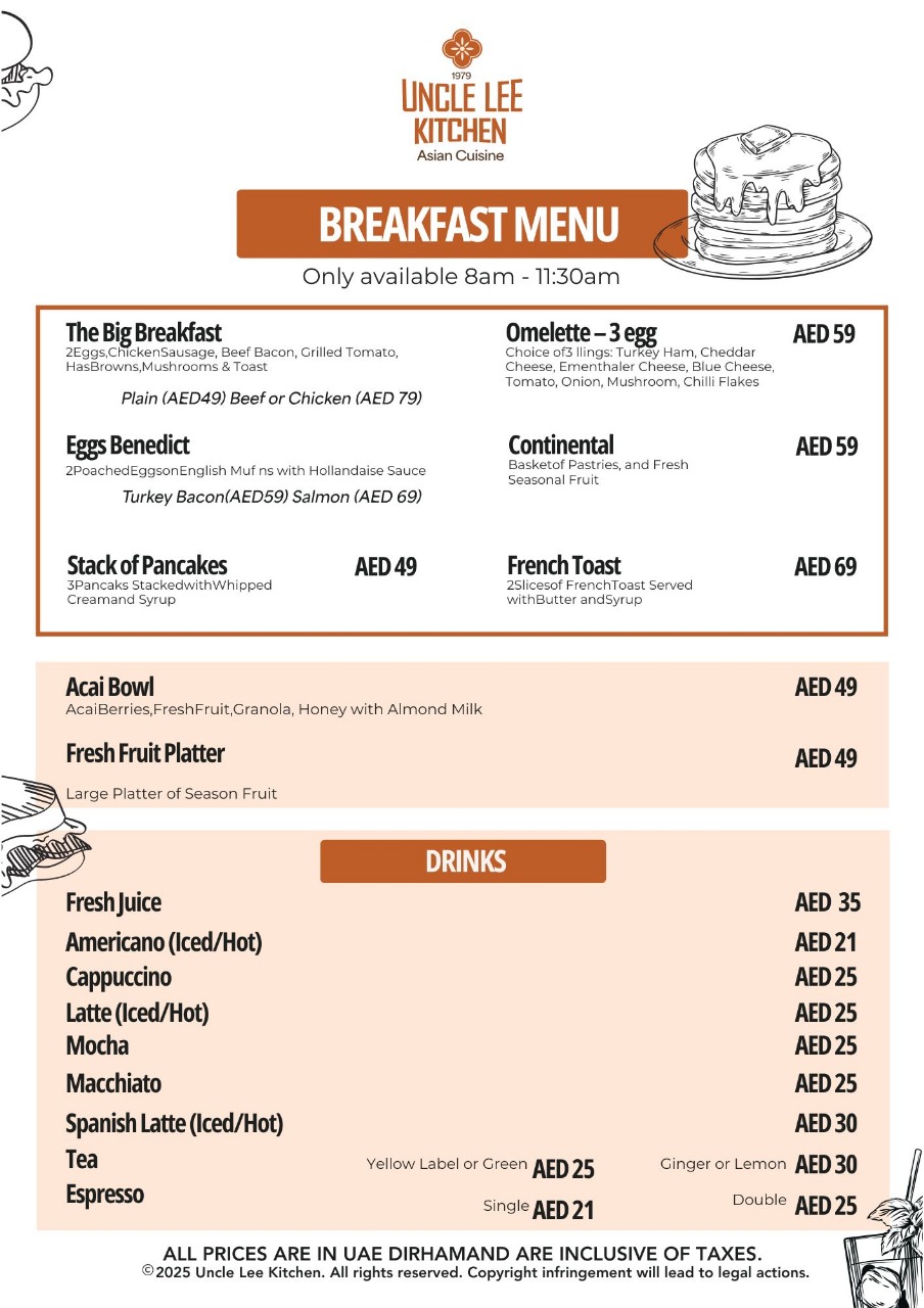 BREAKFAST MENU