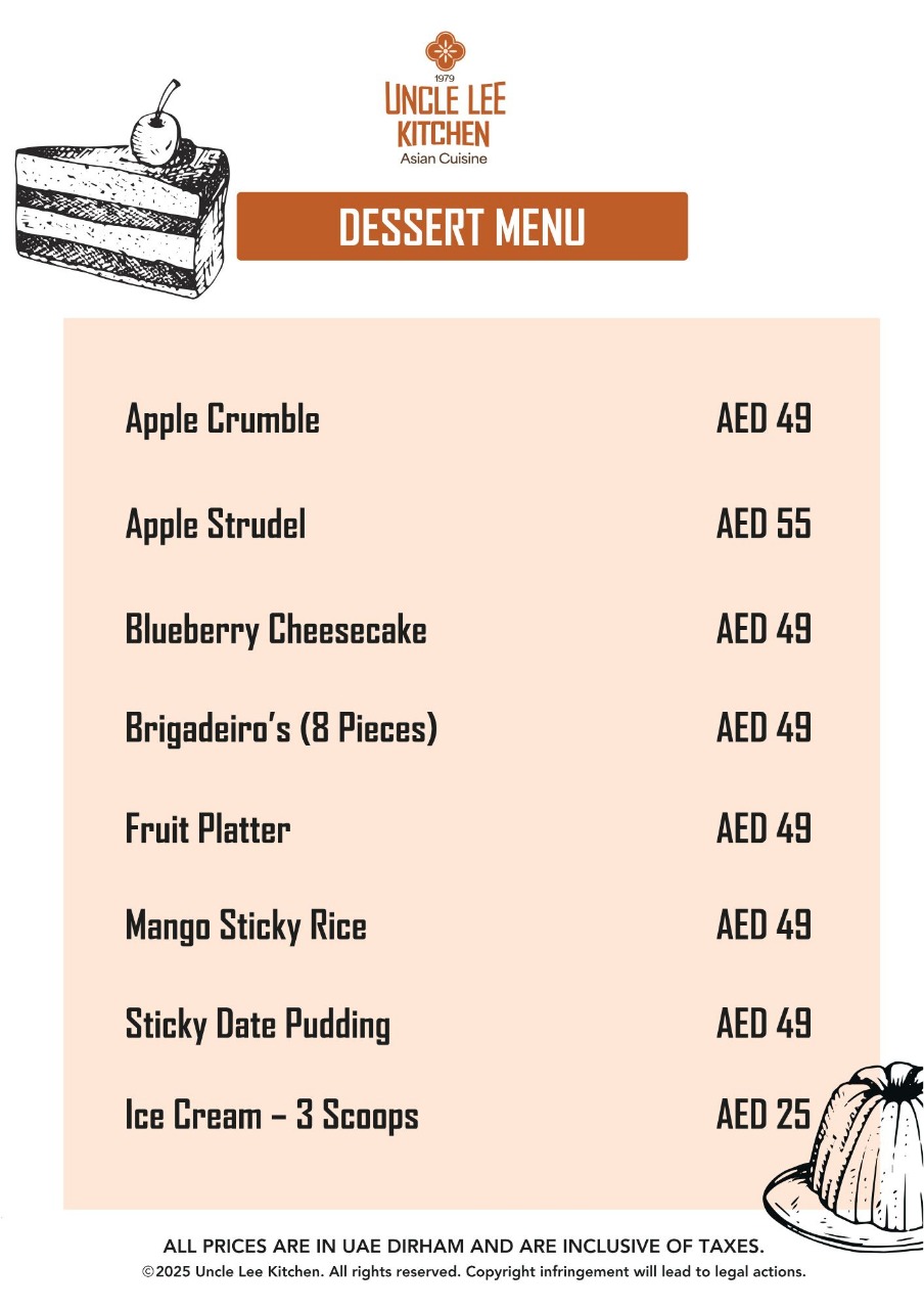 DESSERT MENU